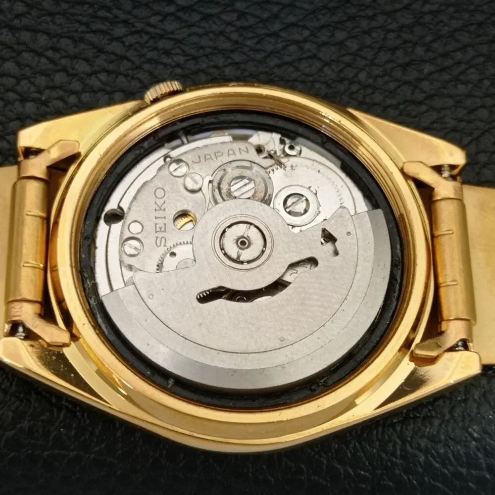Vintage 1971 Seiko Automatic Mens Gold Watch W/daydate & Champagne accents